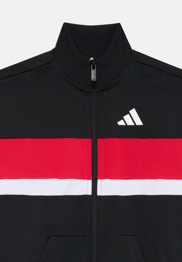 Спортивный костюм с 3 полосками seasonal essentials tiberio Adidas Performance, Black/White/Pure Ruby — фото 4