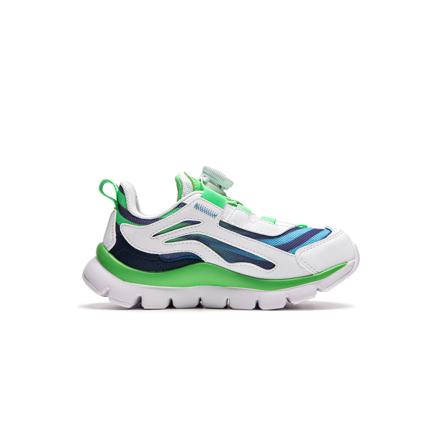 Кроссовки LINING YOUNG Sports Life Collection Kids Lifestyle Shoes Kids Low-top Standard White/fluorescent Acid Green/deep Violet Blue, зеленый — фото 2