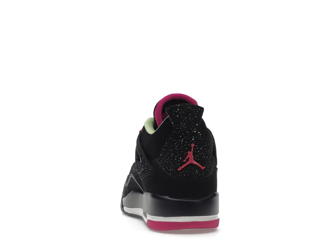 Детские кроссовки Lifestyle с принтом Jordan 4 Retro Jordan, Black/Fuschia Flash-Liquid Lm-White — фото 4
