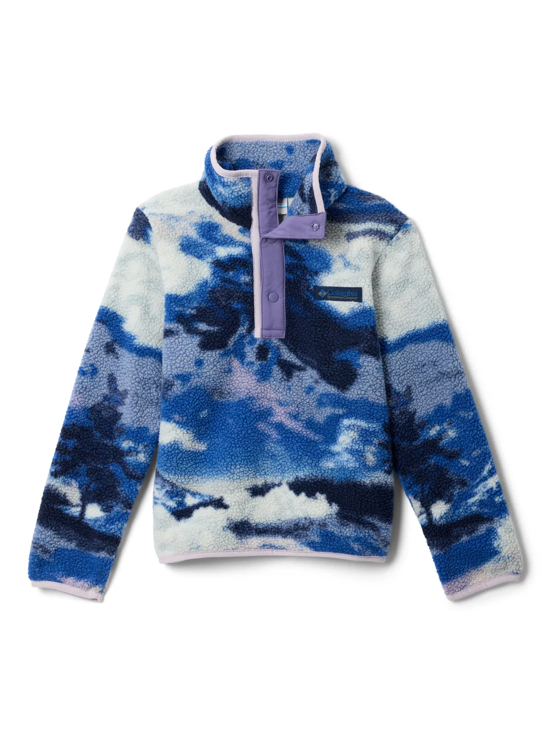 Флисовая куртка Columbia Blue Helvetia II Printed Half Snap, синий