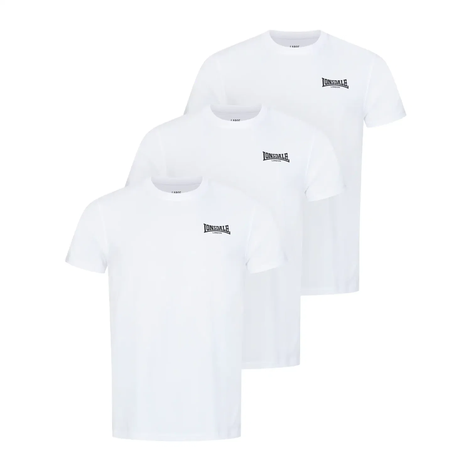 Детские хлопковые футболки с логотипом Lonsdale, White