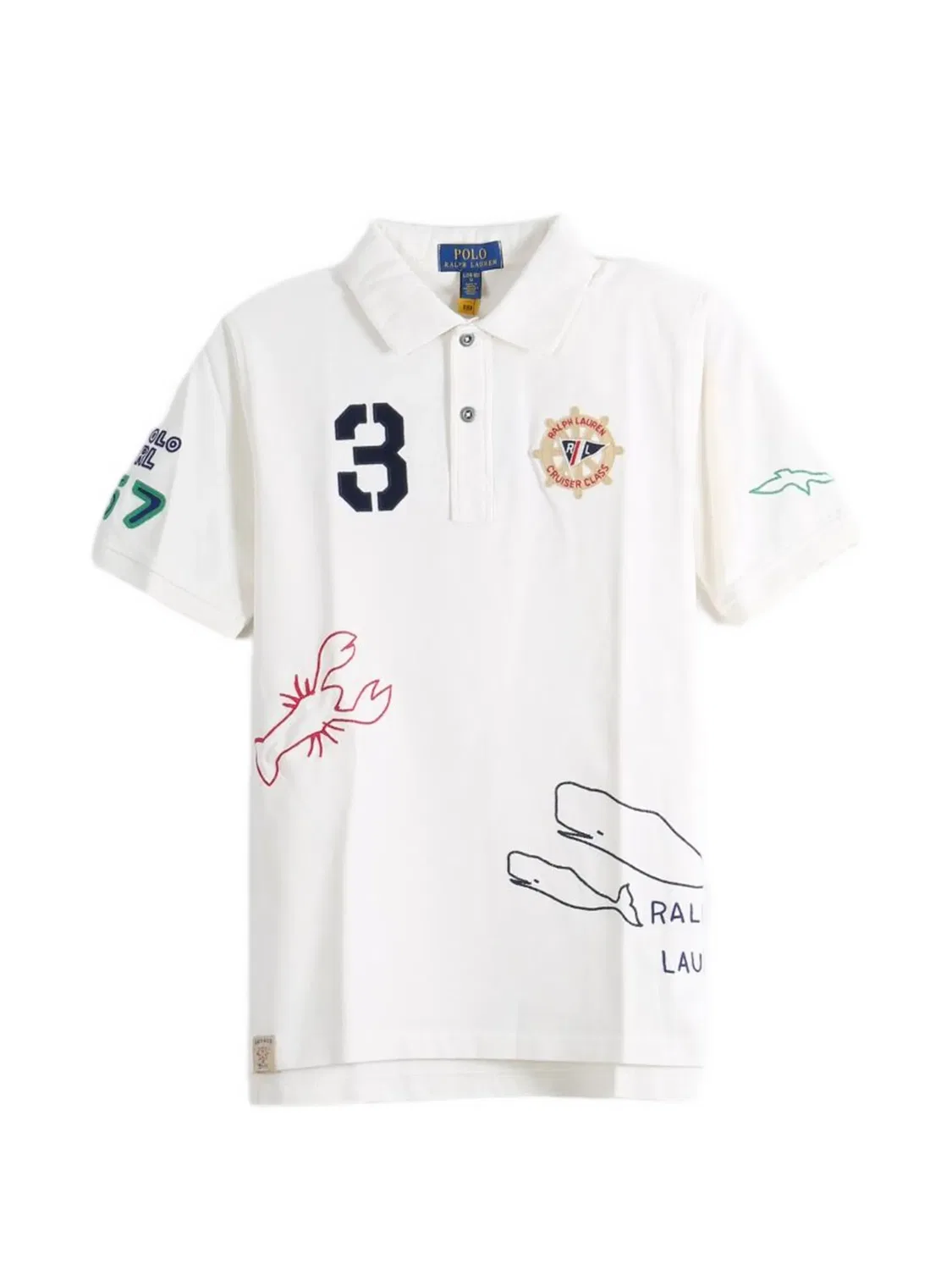 Рубашка поло с графичным принтом Polo Ralph Lauren Kids, нейтральные цвета