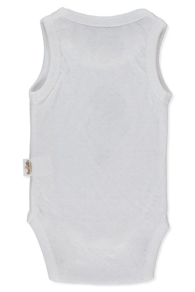 Детское боди-комбинезон для новорожденных хлопковый Organic Single Double Athletic Body Suit Bebetto, Ecru — фото 4