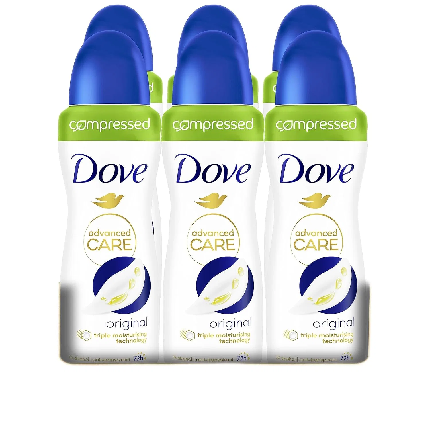 Антиперспирант-дезодорант Original Compressed Dove, набор 6 шт, 100 мл