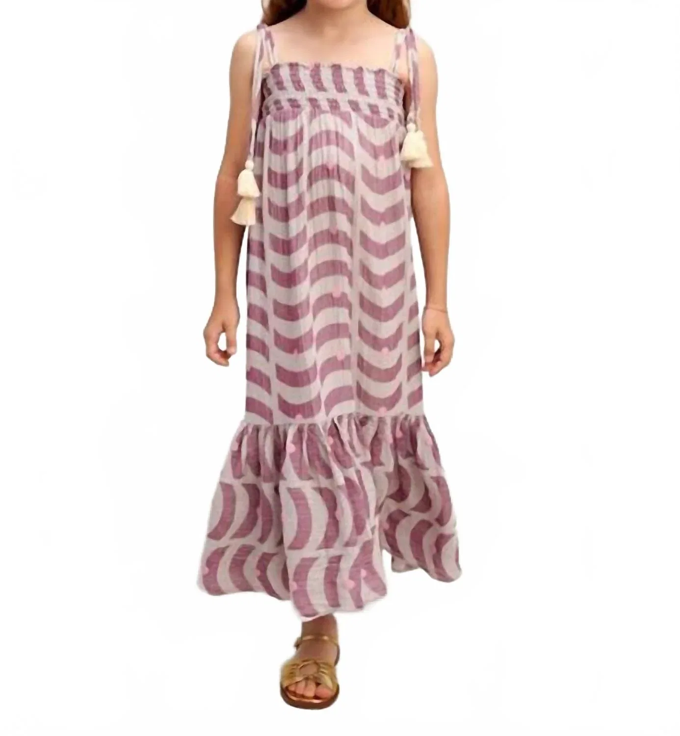 Детское платье для девочек с принтом Agistri Dress Pearl and Caviar, Mauve