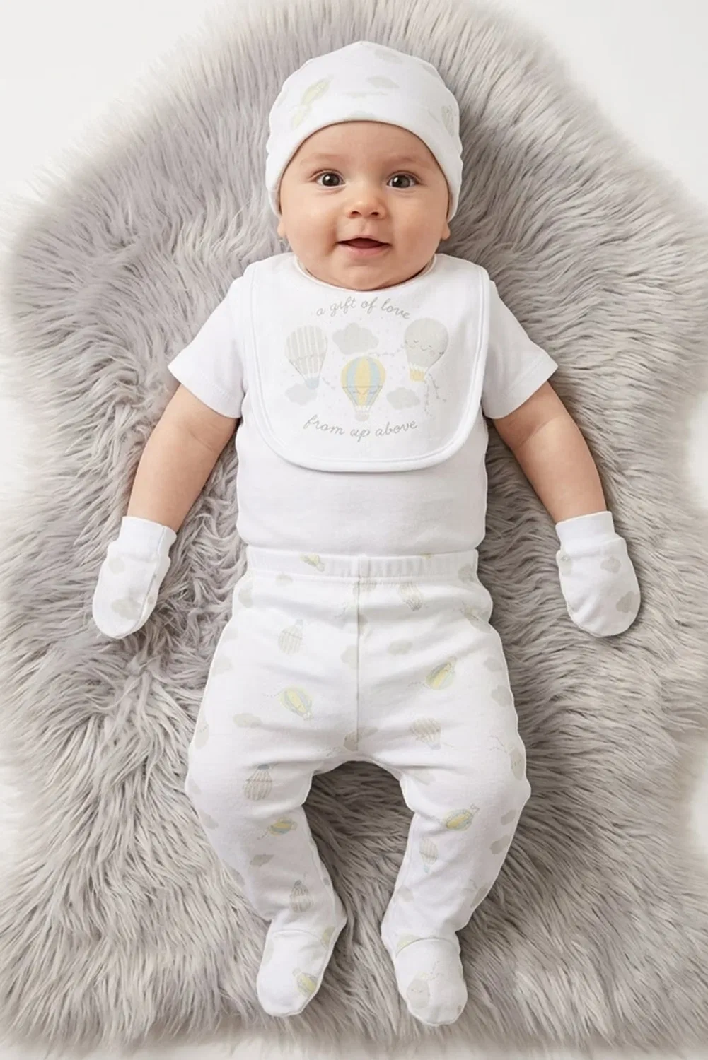 Комплект детский с принтом 6 предметов Rock-A-Bye Baby Boutique, белый