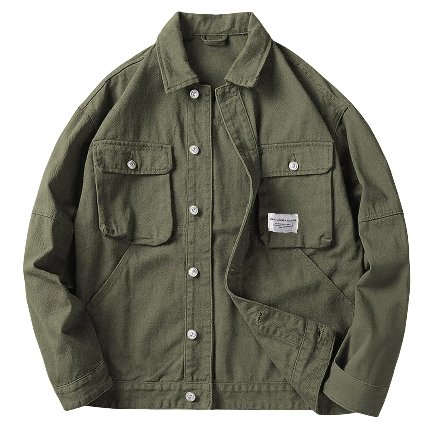 Мужская джинсовая куртка с потертостями и длинным рукавом, Z22-verde Giacca Denim Uomo — фото 4