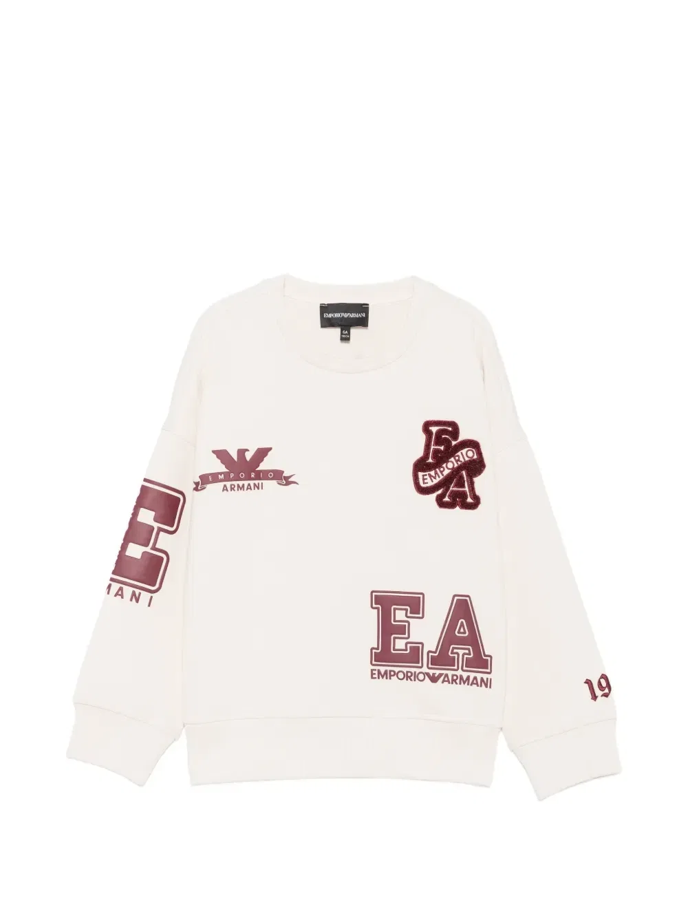 Свитшот с логотипом-нашивкой Emporio Armani Kids, бежевый