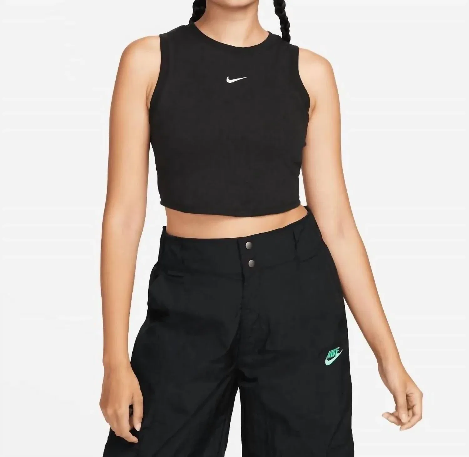 Женская майка без рукавов с принтом Sportswear Essentials Ribbed Nike, черный