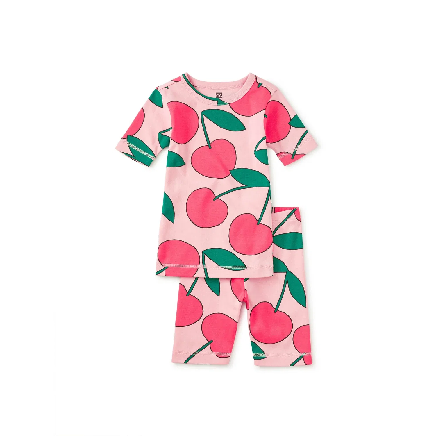 Детский комплект пижамы с коротким рукавом In Your Dreams Pajama Set Tea Collection, Cherry Picked