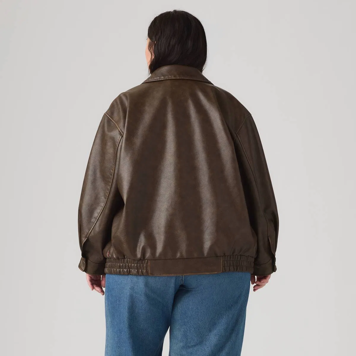 Бомбер свободного кроя из искусственной кожи (большие размеры) Levi's, Brown - Brown — фото 4