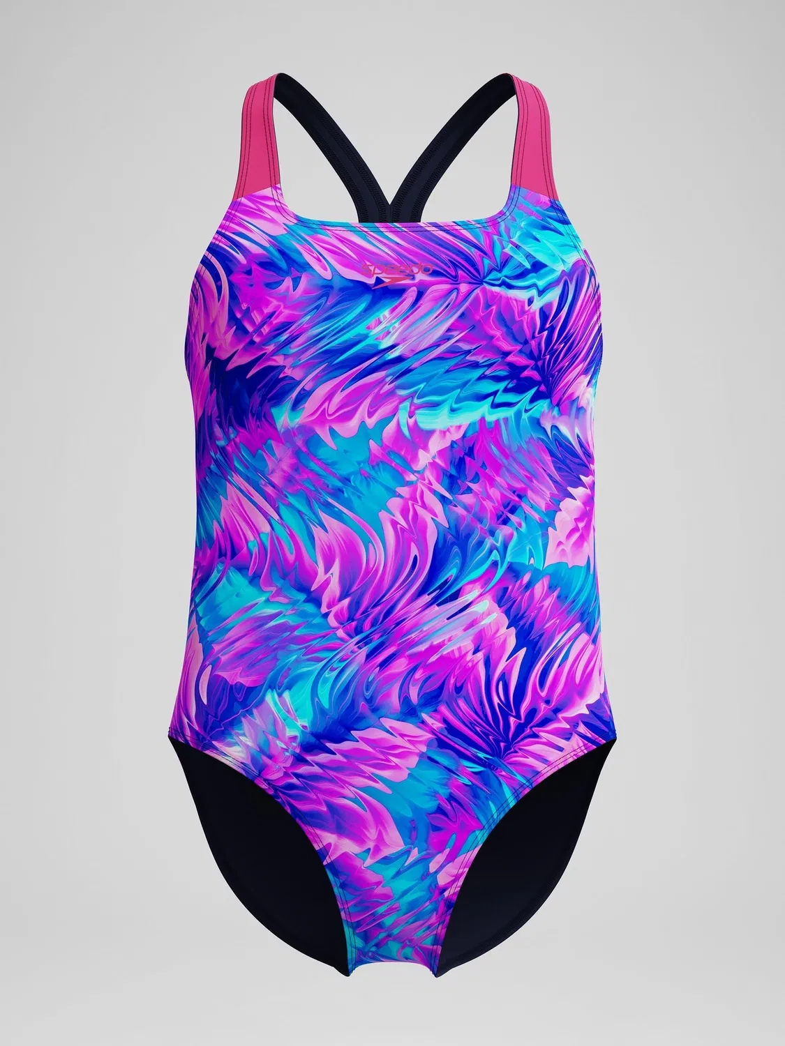Купальник слитный Print Powerback Speedo, розовый
