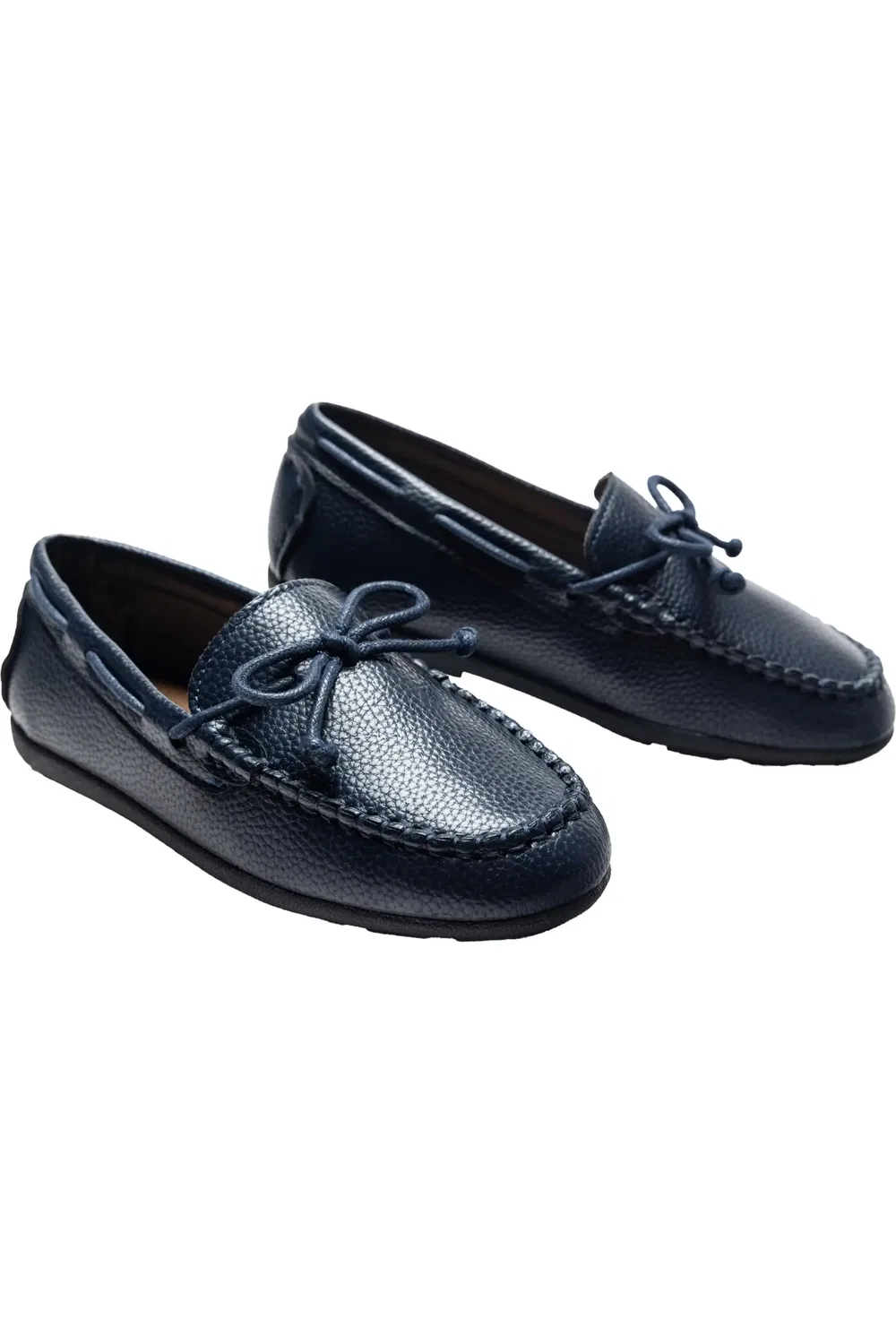 Детские туфли мокасины на плоской подошве Moustache, Navy