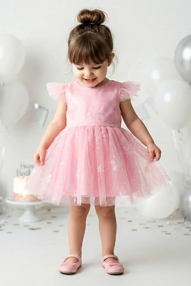 Детское платье для девочек с коротким рукавом Baby Animals, Pink