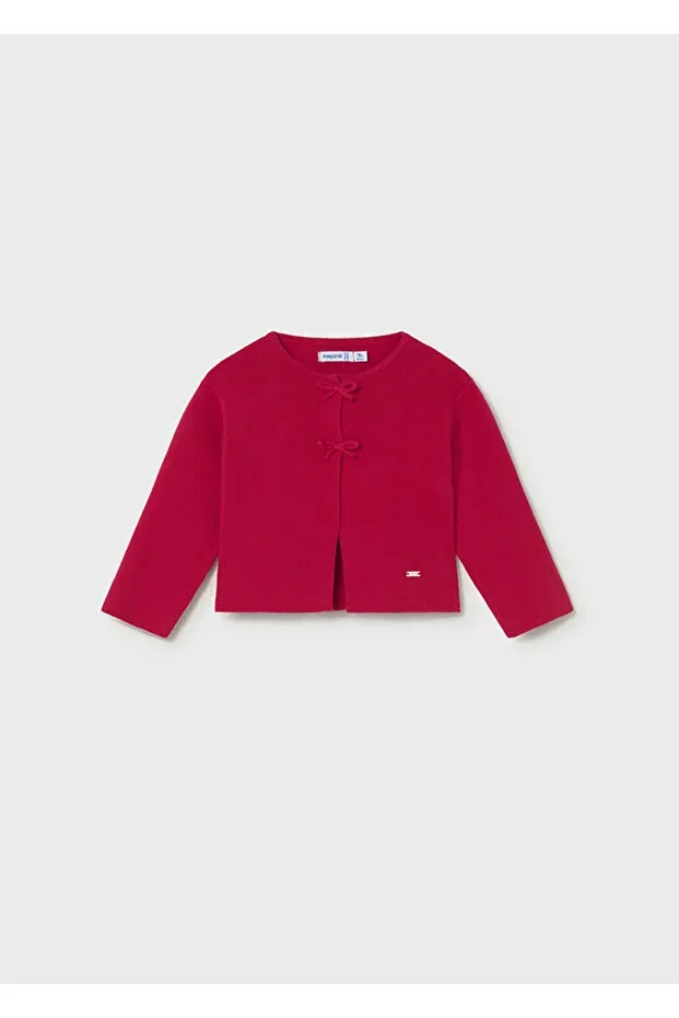 Детский кардиган для девочек хлопковый Bow Knitted Cardigan Mayoral, Red