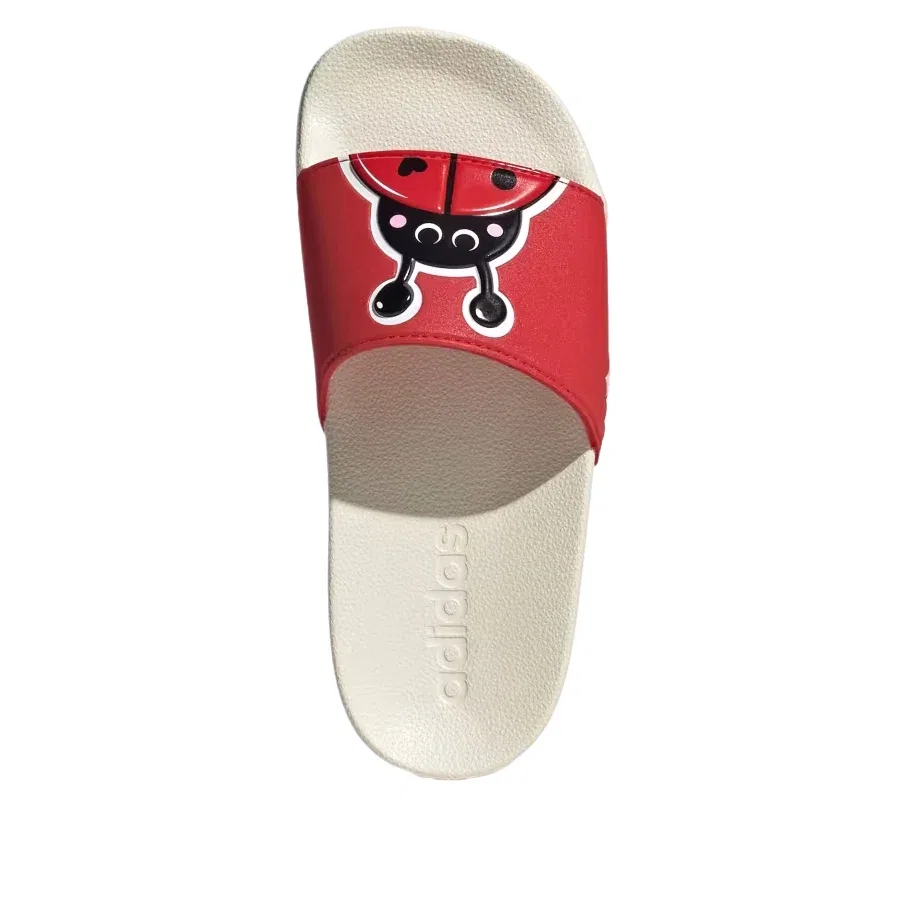 Детские шлепанцы с открытым носком Adidas Adilette Pure Ruby White, красный — фото 4