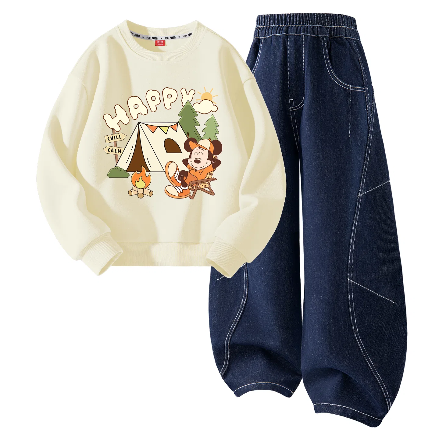 Детский комплект спортивной одежды с принтом Di Lift Eye K Pink/Denim Dark Blue, Disney — фото 3