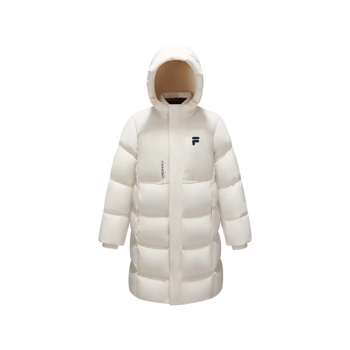Детский пуховик с капюшоном утепленный ветрозащитный FILA KIDS, Maltose White — фото 3