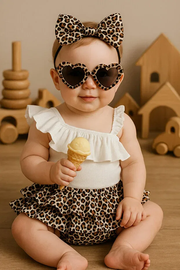 Детский комплект для девочек с принтом Mini Kids Baby, Nude Color