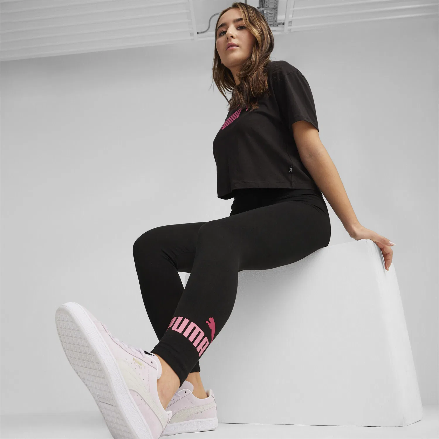 Детские леггинсы с логотипом Essentials Puma, Черный — фото 4