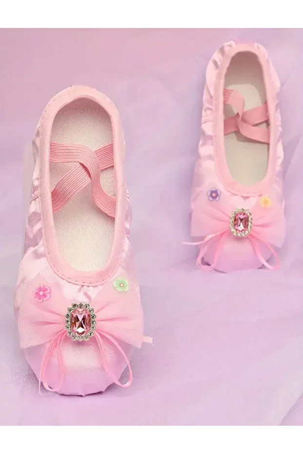 Детские балетки для девочек с коротким каблуком 3B Kids, Pink