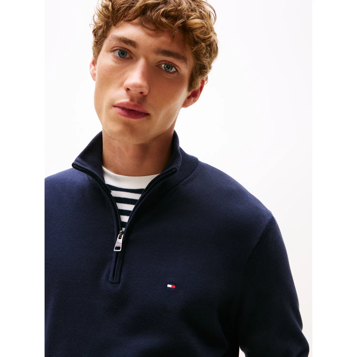 Мужской свитшот с воротником-стойкой и молнией Tommy Hilfiger, Desert Sky — фото 2