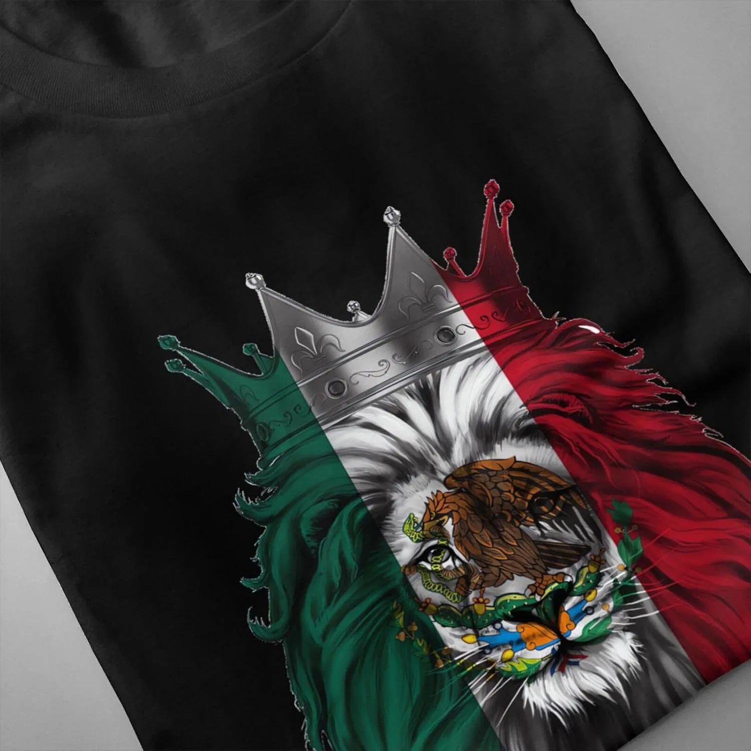Мужская футболка с принтом Lion Mexico Mexican Flag, Lion Mexico Mexican Flag — фото 3