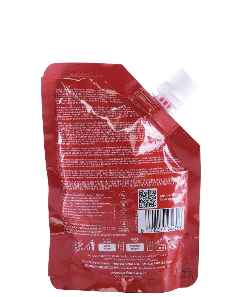 Маска для окрашенных волос Echos Line Color Up Red Energy Mask, красный, 150 мл Echosline, Echos Line Color.Up Cream Conditioner Dye 150 Ml (Red) — фото 2