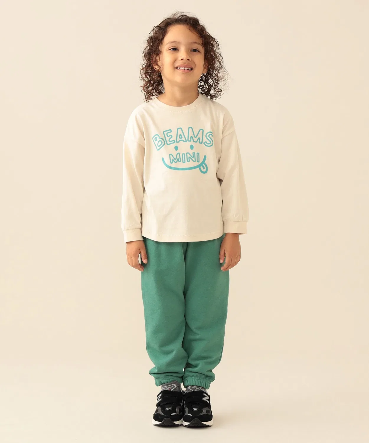 Детская футболка с принтом с длинным рукавомSmile Big Long Sleeve T-Shirt BEAMS mini, Pink — фото 3