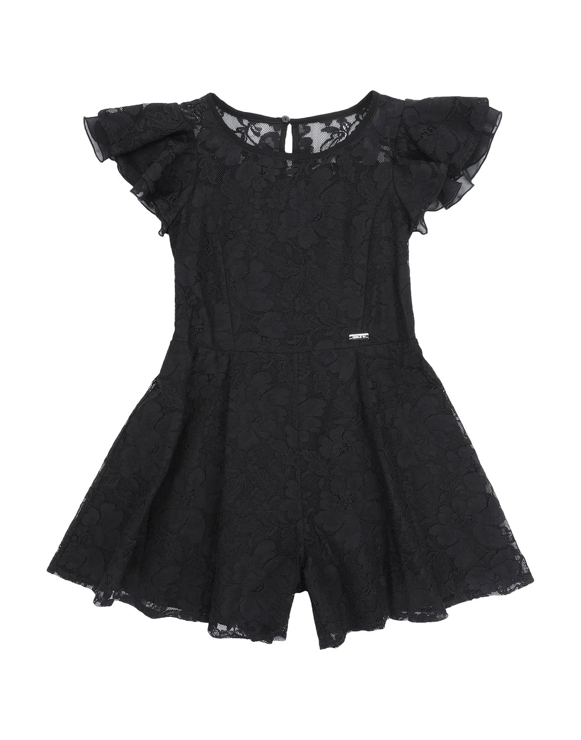 Подростковый комбинезон для девочек кружевной Lace Monnalisa, черный