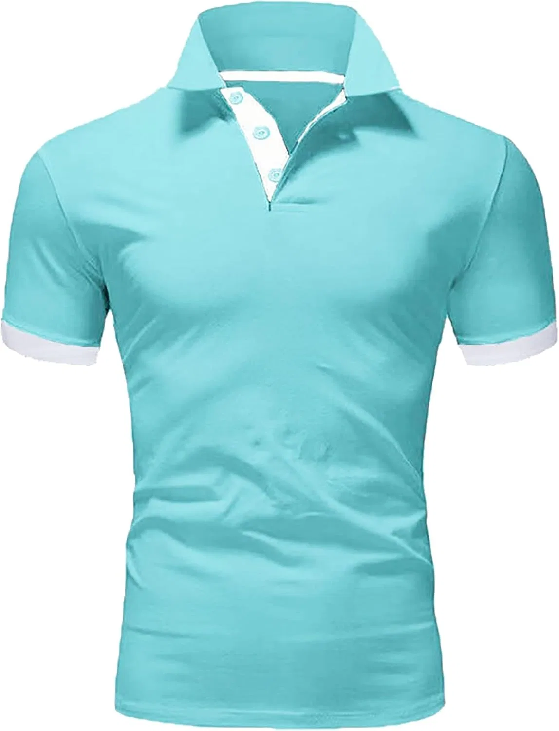 Мужская облегающая футболка для фитнеса с коротким рукавом, Sky Blue