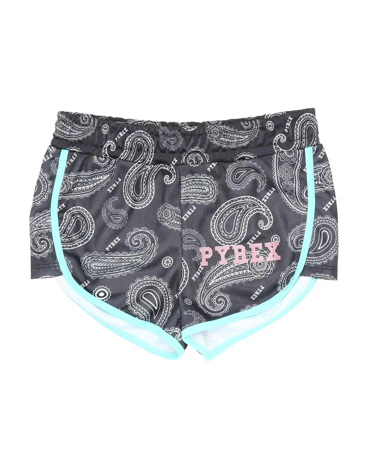 Детские спортивные шорты с принтом Pyrex, черный