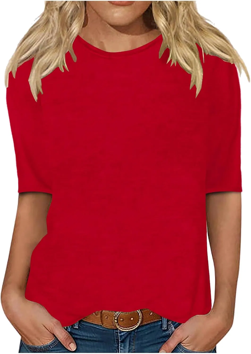 Женская футболка с круглым вырезом Loose Fit, Red