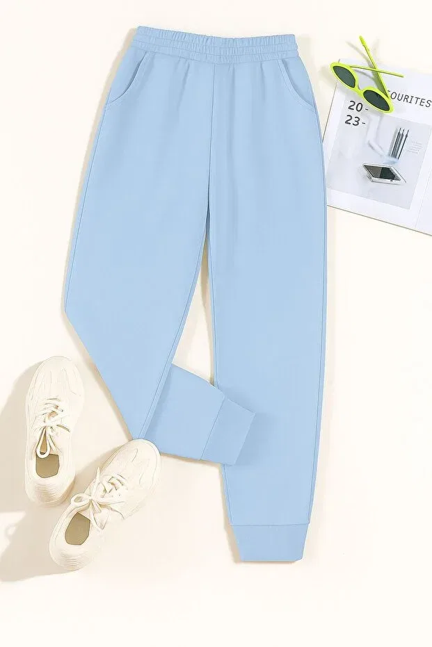 Детские спортивные штаны для девочек с эластичным манжетом Benroma, Babe Blue