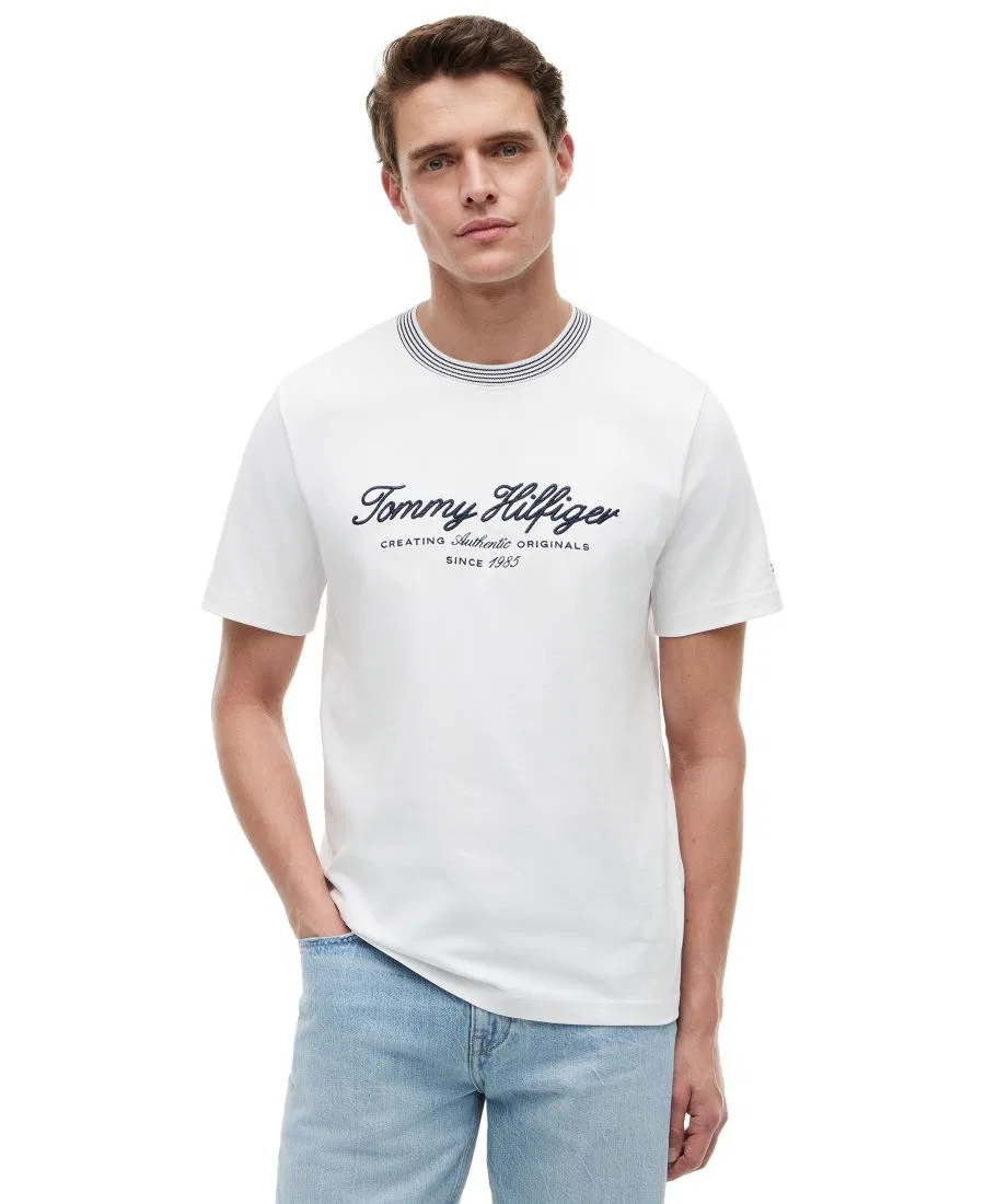 Футболка с контрастным воротником Tommy Hilfiger, White