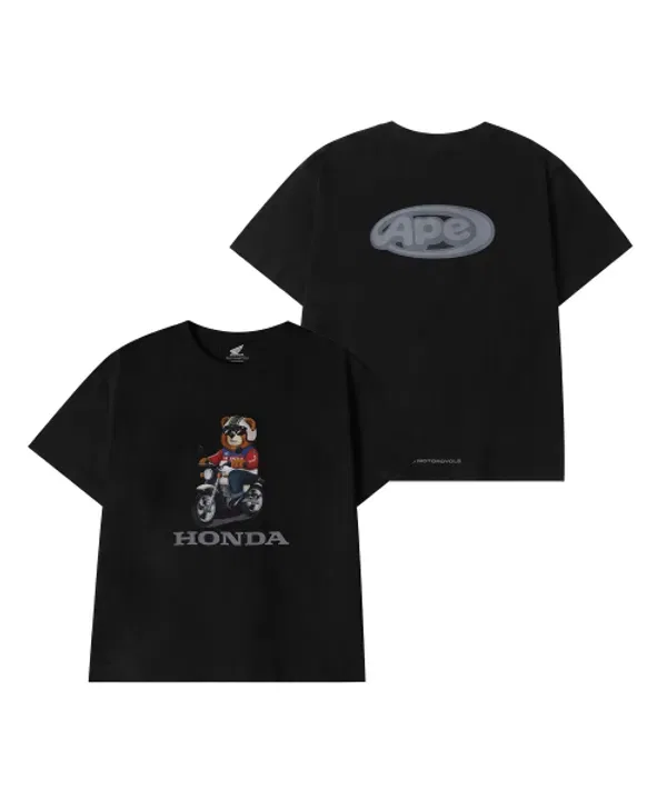 Футболка с коротким рукавом Kids ape bear, Honda Motorcycle Apparel, черный — фото 2