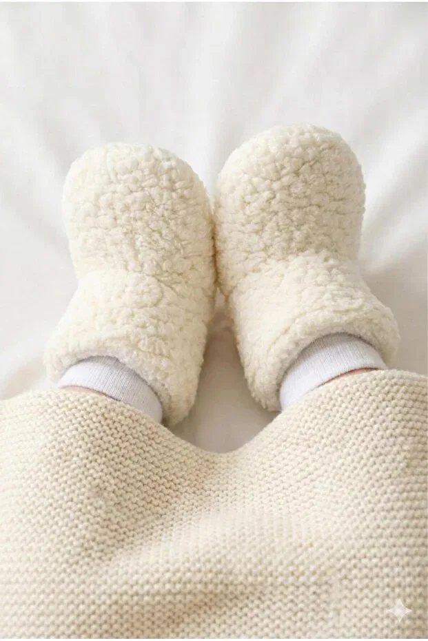 Детские тапочки для девочек из флиса Snoozies Numix Baby Kids, Ecru