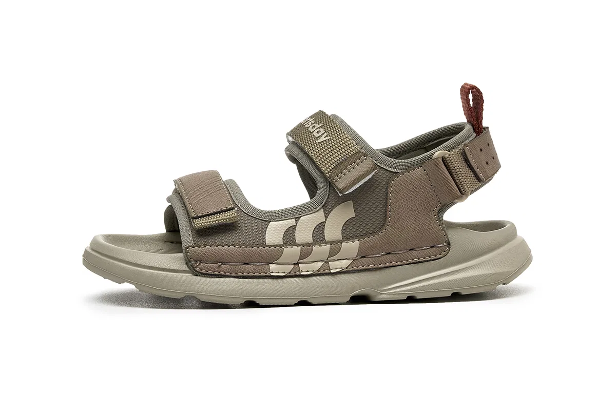 Детские сандалии из синтетической кожи с текстилем, низкий верх, HLA, Army Green