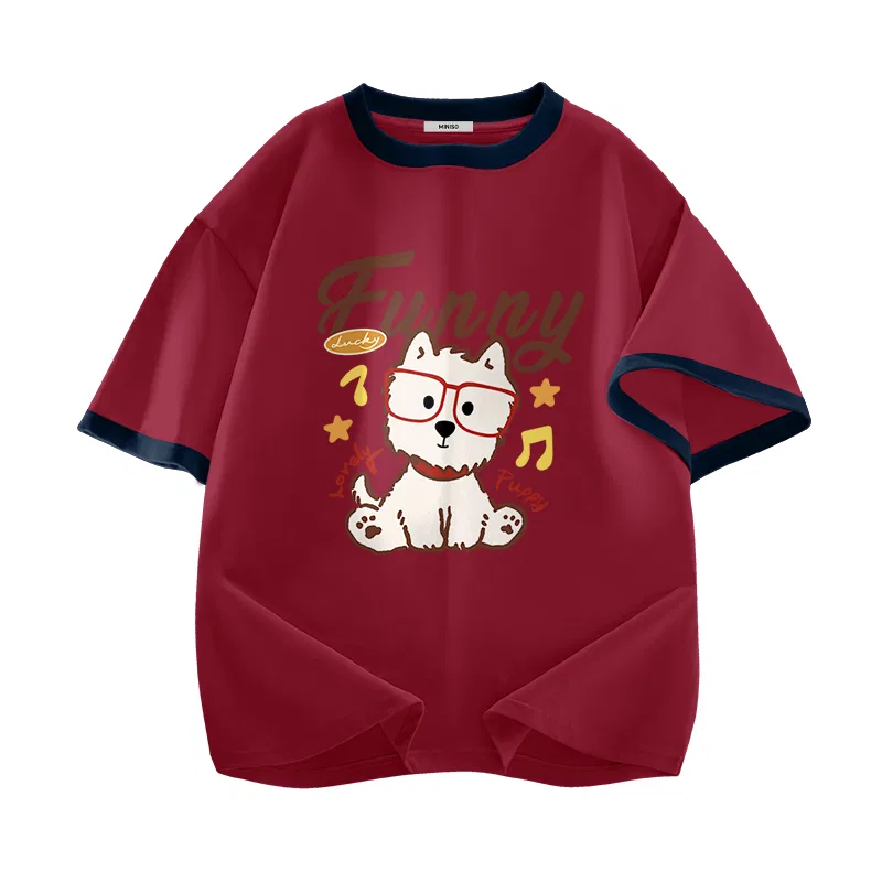 Детская футболка с принтом Pure Innocence Puppy MINISO, Burgundy