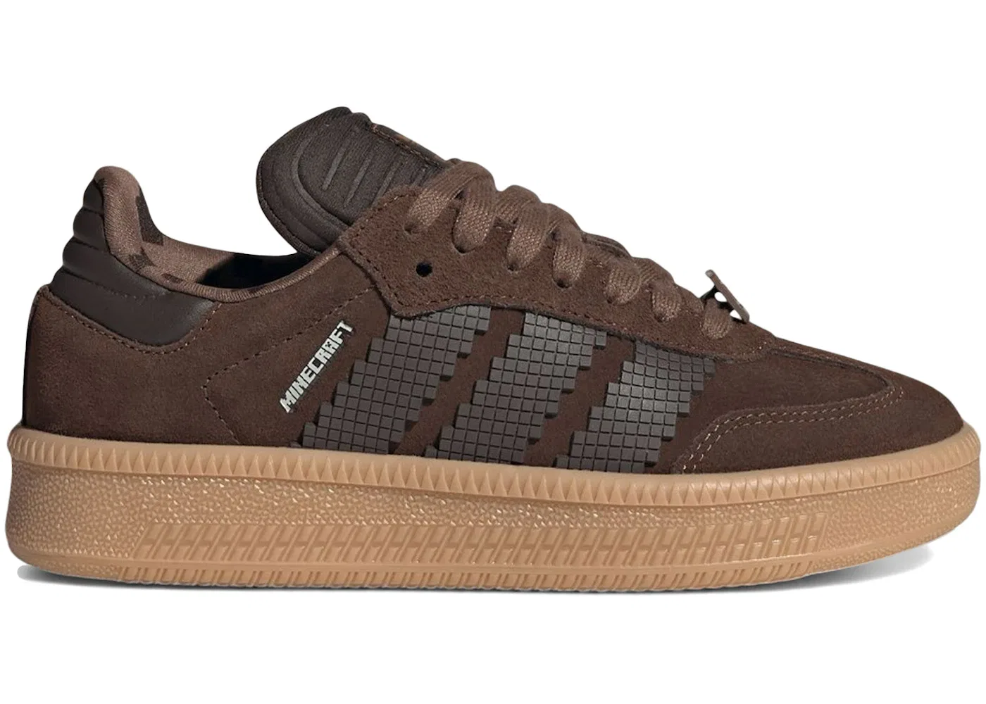 Детские кроссовки Lifestyle с принтом Adidas Samba XLG Minecraft Spider (GS), Dark Brown/Trace Brown