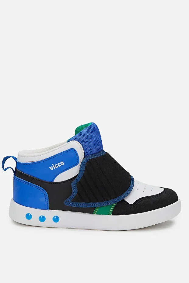 Детские ботинки для девочек на липучке Ufo Lighted Boy's Saks Blue/Black Boots Vicco, Sax Blue - Black