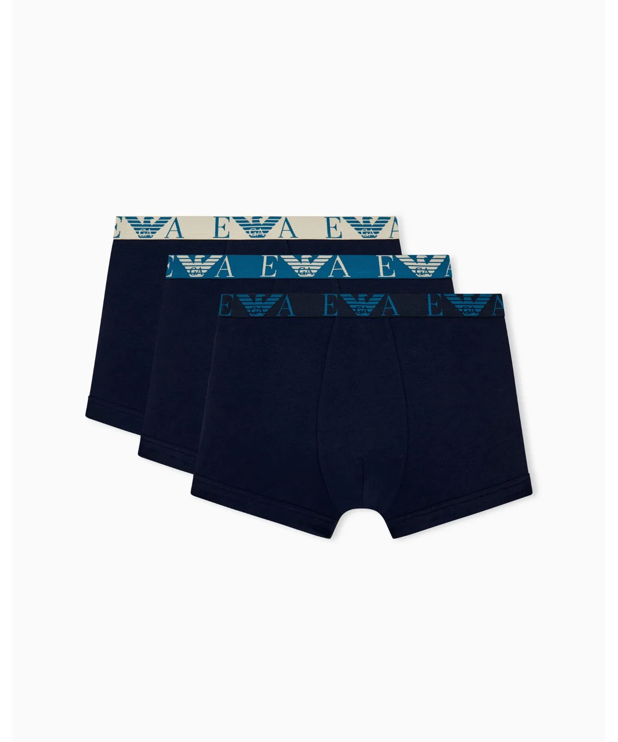 Мужские боксеры с монограммой, комплект из 3 штук, Regular Fit EMPORIO ARMANI, Navy