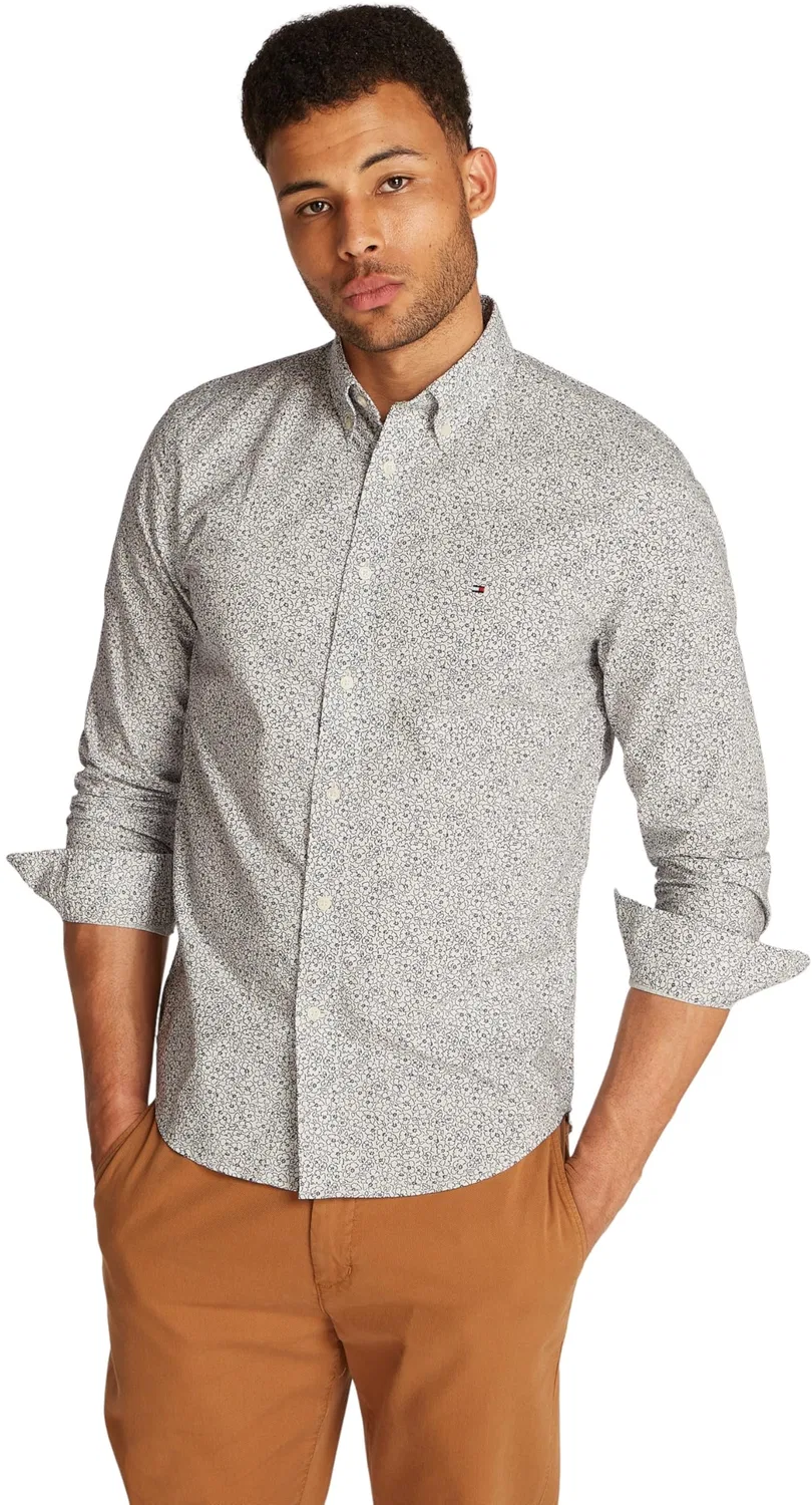 Мужская рубашка из хлопка Tommy Hilfiger, Beige (Ivory Petal / Night Sky Prt)