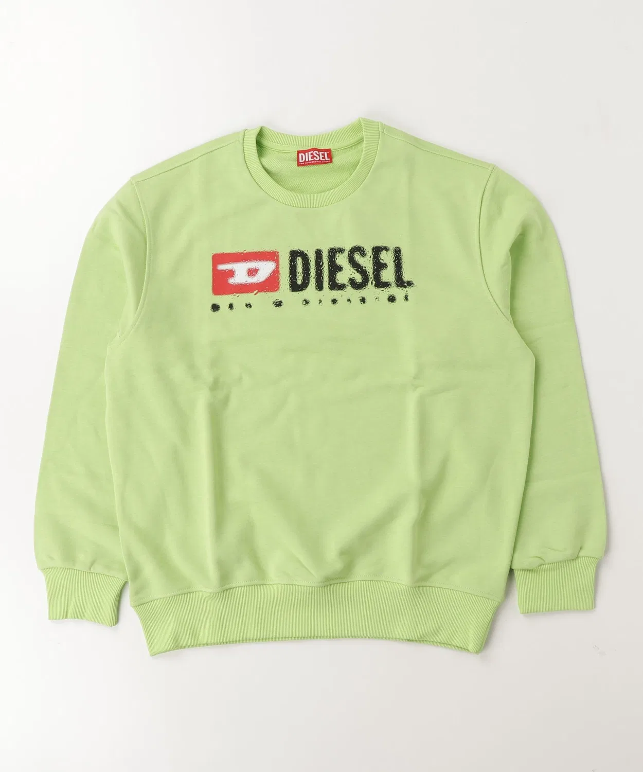 Детский свитшот с длинным рукавомс принтом DIESEL KIDS, Light Green