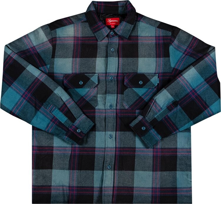 

Рубашка Supreme Quilted Flannel Shirt 'Teal', бирюзовый