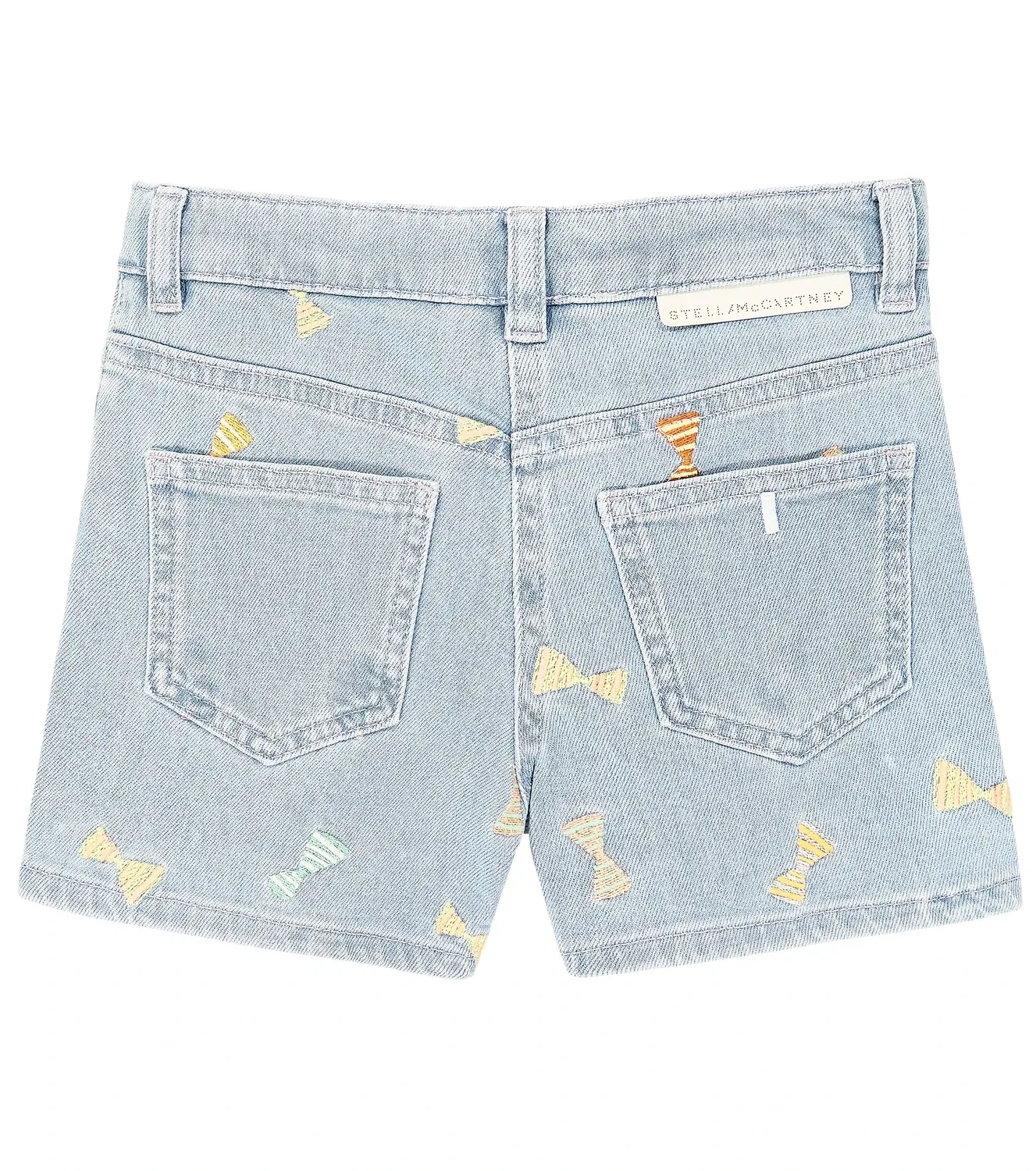 Шорты джинсовые с вышивкой Stella Mccartney Kids, голубой — фото 4