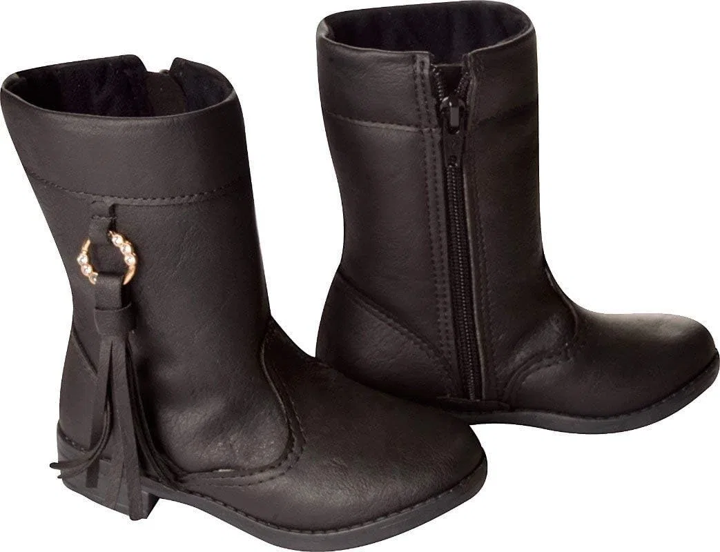 Детские ботинки для девочек с принтом Atena KIDKLICK FUN FASHION, Black — фото 2