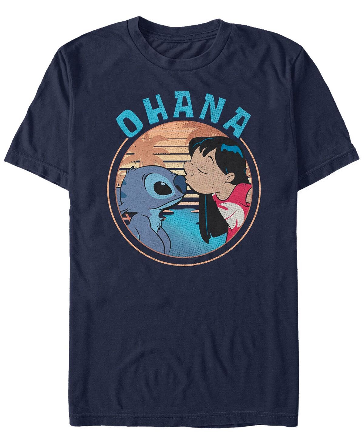 

Мужская футболка с коротким рукавом lilo stitch ohana Fifth Sun, синий