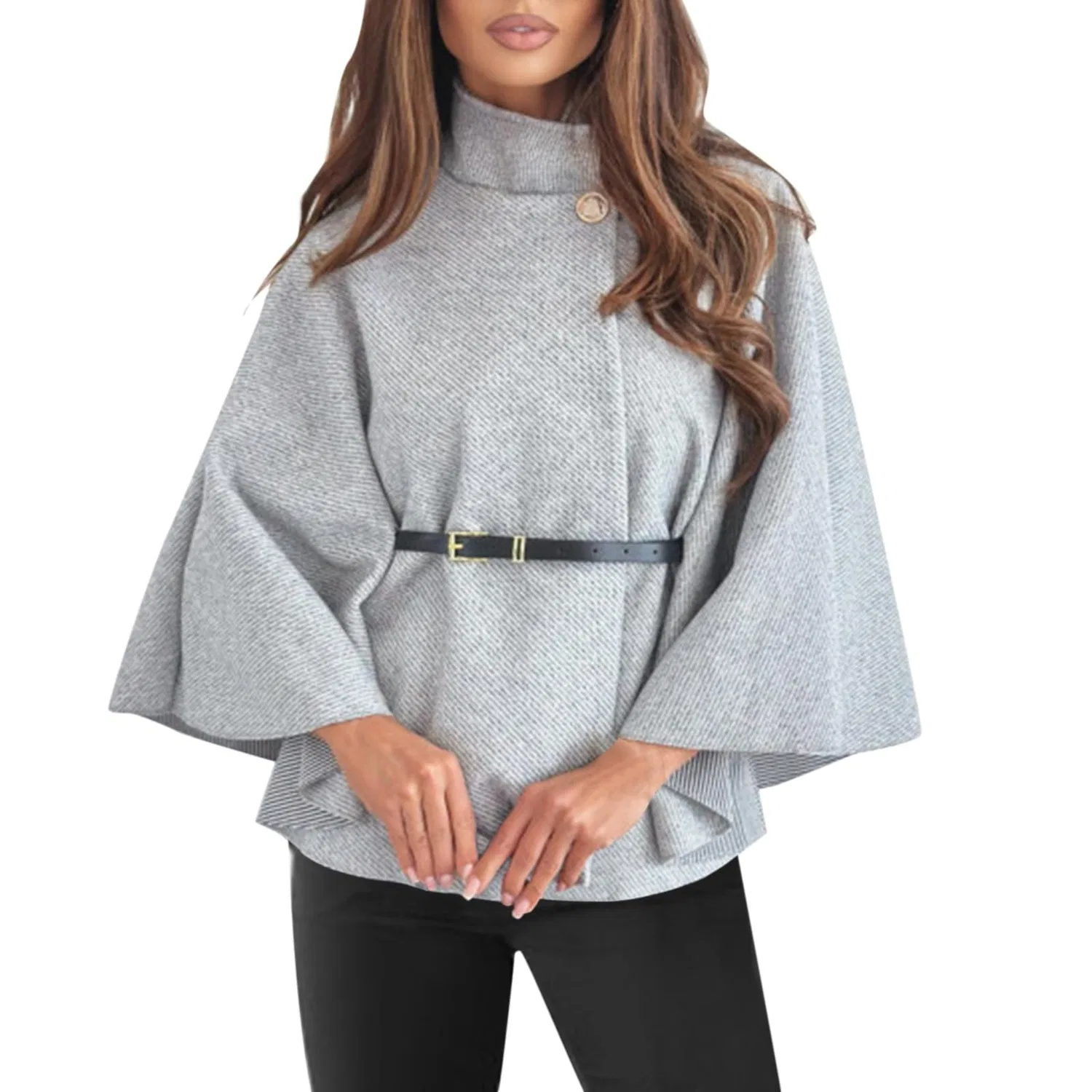 Женское свободное вельветовое жакет с неровным краем, Grigio