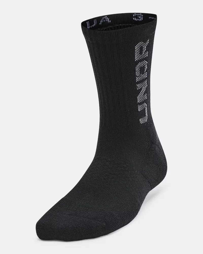 Детские носки средней высоты с поддержкой свода стопы, набор из 3 пар, UA Zone UnderArmour, Black/White/Castlerock — фото 2